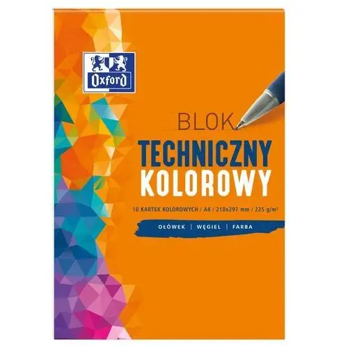 Oxford Blok techniczny a4, 10 kartek, kolorowy