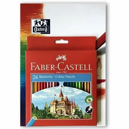 Kredki ołówkowe 24 KOL FABER-CASTELL + BLOK OXFORD