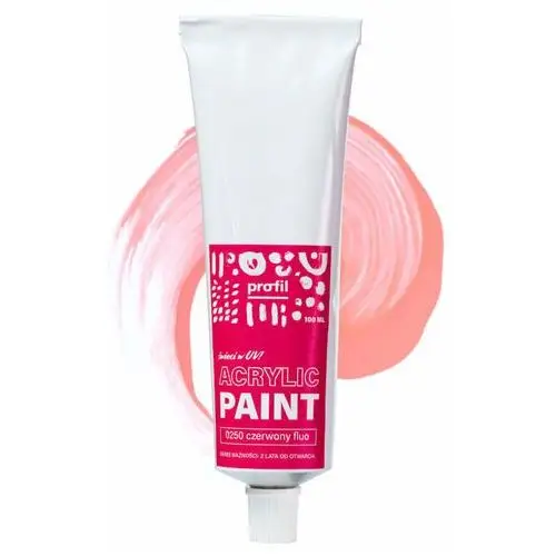 Szkolna farbka akrylowa w tubce - czerwona fluo textil paint profil Paint-it