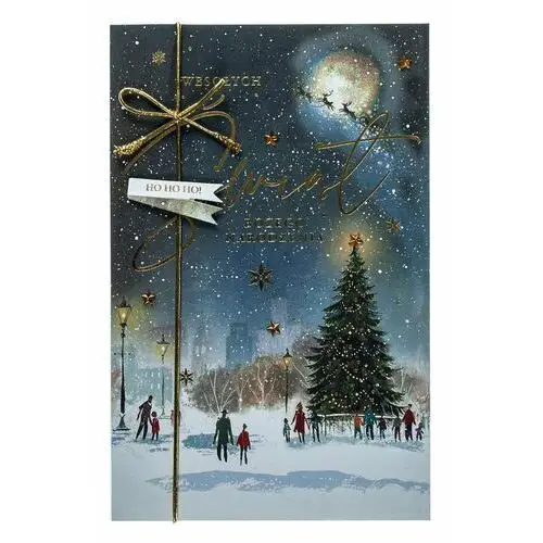 Pejzaż świąteczny Kartka pięknie zdobiona H1067