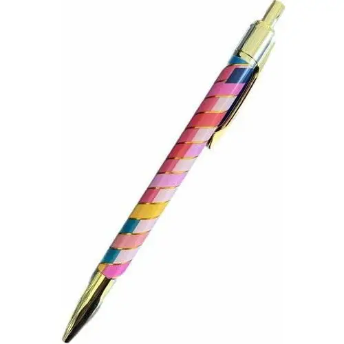 Paperchase- Długopis w kolorowe paski Czarny