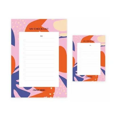 Kieszonkowy planer biurkowy a6 z abstrakcyjnym motywem fleur – check lista Paperdesk