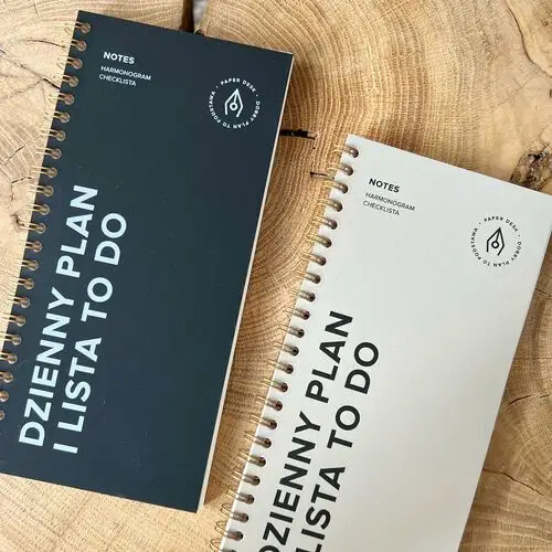 Niedatowany planer dzienny z harmonogramem i listą zadań – twoje narzędzie do skutecznego planowania dnia - czarny Paperdesk