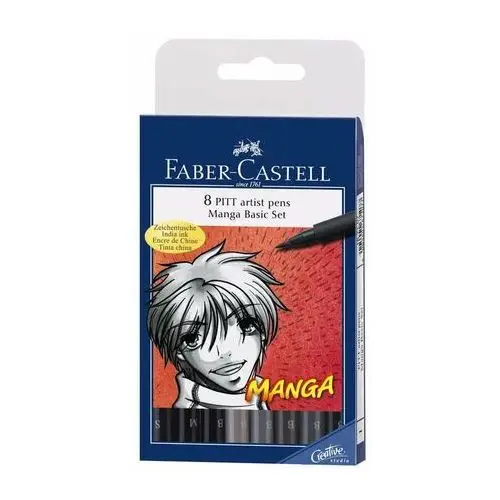 Pitt Artist Pen Manga 8 Kolorów Basic Faber-Castell 167107Fc