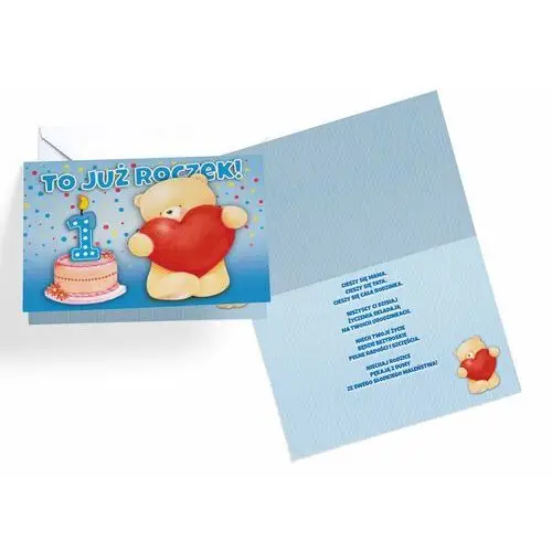 Passion cards Karnet 3dv-066 ff 1 urodziny niebieskie (cyferki, roczek)