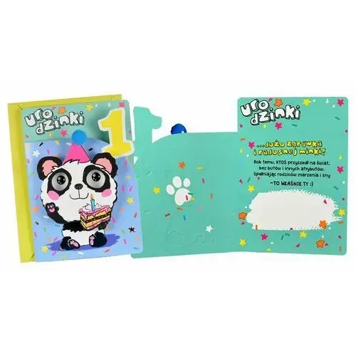 Karnet Dk-787 Urodziny 1 (Roczek, Cyferki, Panda)