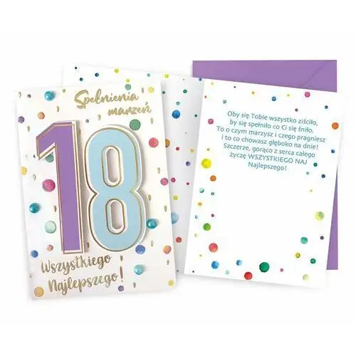 Karnet Dk-898 Urodziny 18 (Osiemnastka, Cyfry)