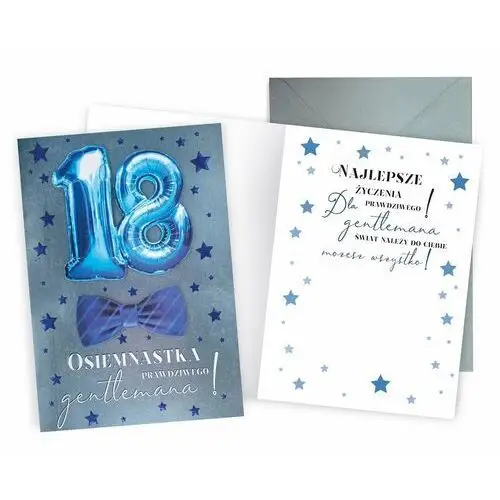Karnet dkp-002 urodziny 18 (osiemnastka, cyfry, niebieski) Passion cards