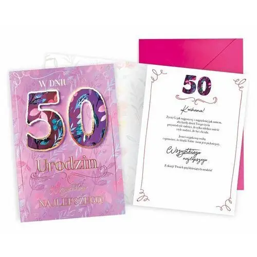 Passion cards Karnet dkp-023 urodziny 50-latki (cyfry)