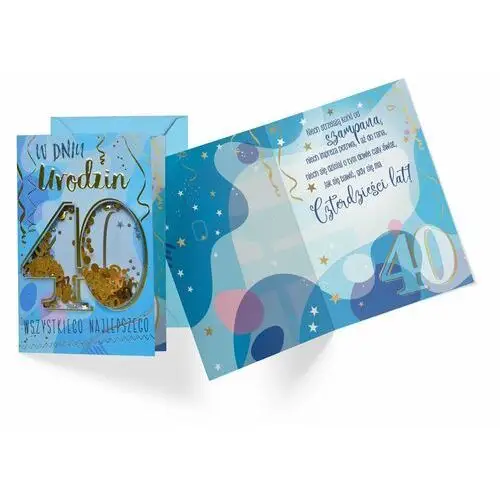 Passion cards Karnet konfetti knf-037 urodziny 40 (cyfry, męskie)