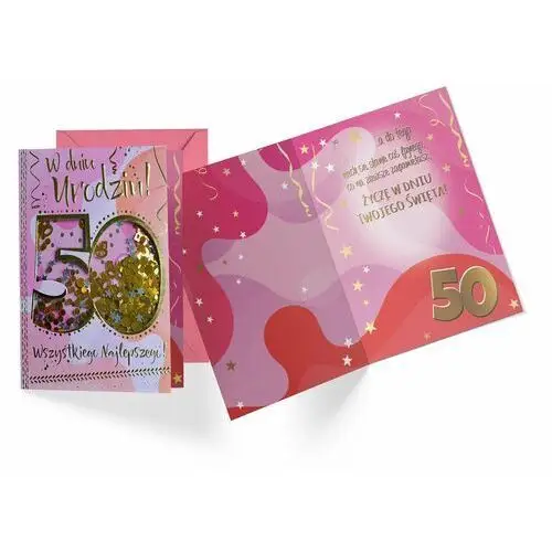 Karnet konfetti knf-038 urodziny 50 (cyfry, damskie) Passion cards
