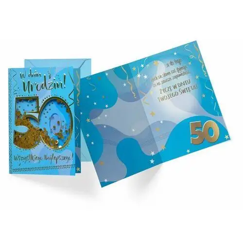 Karnet konfetti knf-039 urodziny 50 (cyfry, męskie) Passion cards