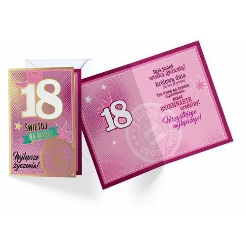 Passion cards Karnet pp-1786 18 urodziny różowe (cyfry)