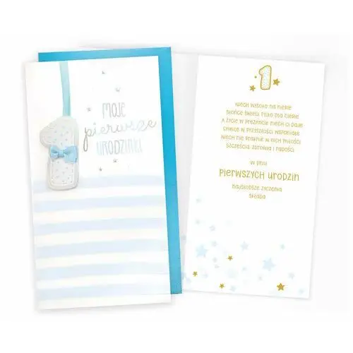 Kukartka, karnet pm-271 1 urodziny (roczek, cyferki, niebieski) Passion cards