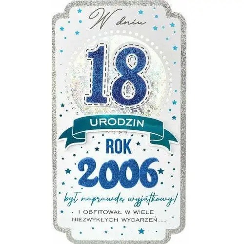 Kukartka, Karnet Pm-345 Urodziny 18 (Cyfry, Roczniki) 2024