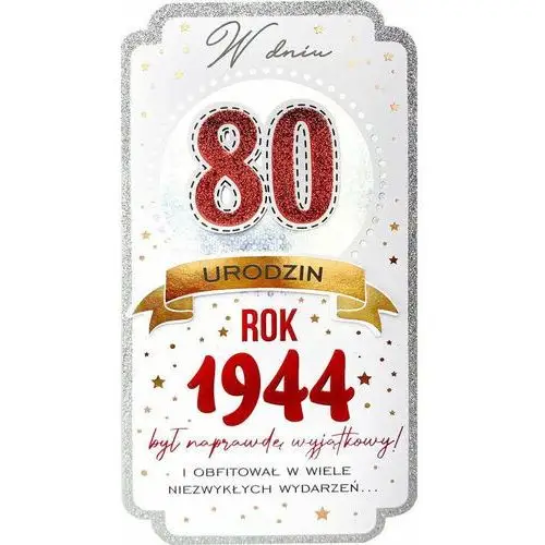 Kukartka, Karnet Pm-353 Urodziny 80 (Cyfry, Roczniki) 2024