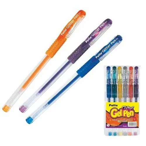 Patio Długopis brokatowy, gel pen glitter, 6 kolorów