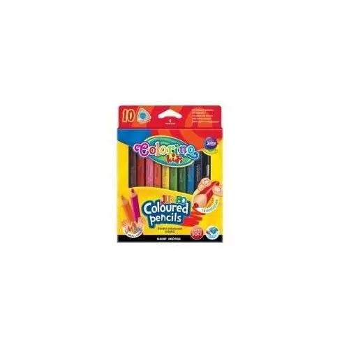 Kredki colorino kids ołówkowe trójkątne jumbo + temperówka 10 kolorów Patio