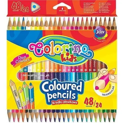Kredki ołówkowe, dwukolorowe, colorino kids, 48 kolorów Patio