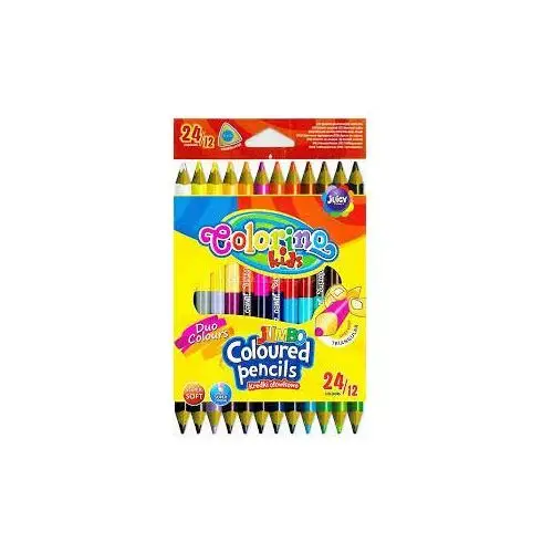 Patio Kredki ołówkowe, dwukolorowe jumbo, 24 kolory
