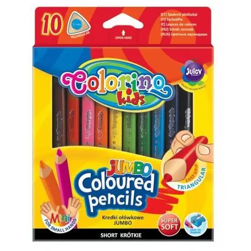 Kredki ołówkowe, trójkątne, Colorino kids, 10 kolorów