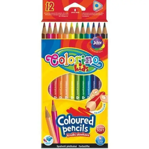 Kredki ołówkowe, trójkątne Colorino kids, 12 kolorów