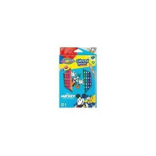 Patio Kredki ołówkowe trójkątne Colorino Kids + temperówka Mickey 13 kolorów 12 szt