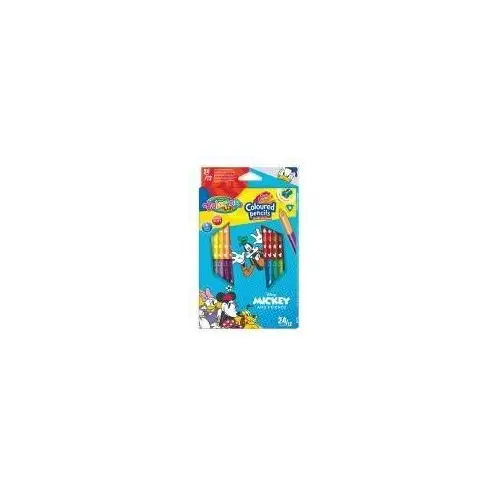 Kredki ołówkowe trójkątne Colorino Kids + temperówka Mickey