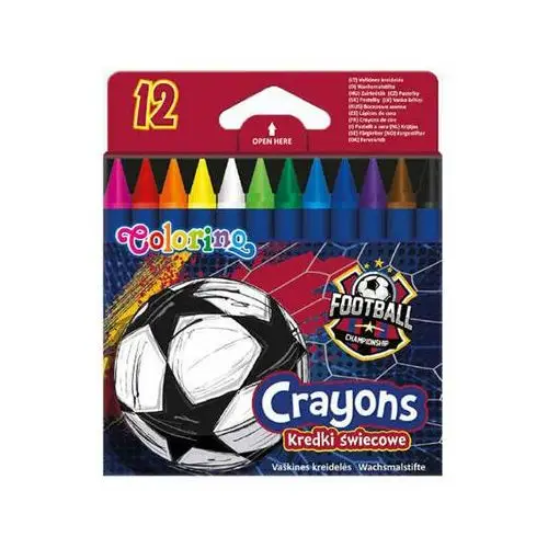 Patio , kredki świecowe colorino football 12 kolorów