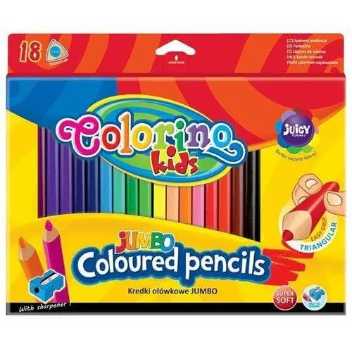 Kredki trójkątne, Colorino Kids, 18 kolorów