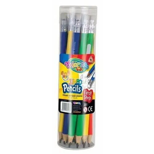 Ołówek trójkątny z gumką Jumbo do nauki pisania p20 tuba Colorino Kids 55888 cena za 1 sztukę (55888PTR)