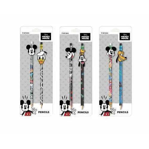 PATIO, Ołówki z gumową nakładką Disney Fashion Mickey Mouse, 2 szt