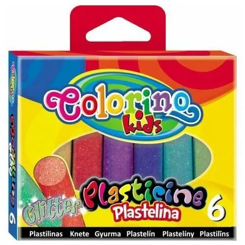 Plastelina brokatowa, Colorino Kids, 6 kolorów