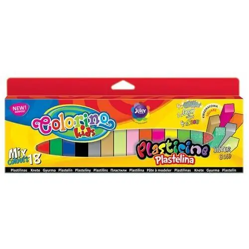 Patio Plastelina kwadratowa, colorino kids, 18 kolorów