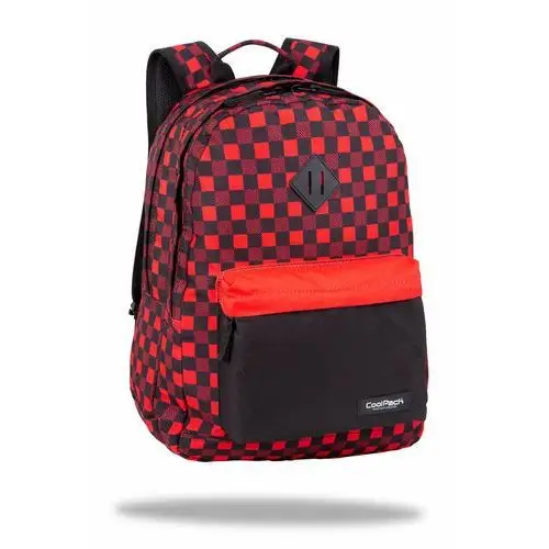 Plecak szkolny dla chłopca i dziewczynki czerwony coolpack szachownica dwukomorowy Patio