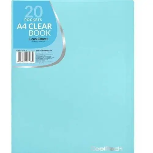 Teczka Clear Book, A4, 20 koszulek, pastel niebieska