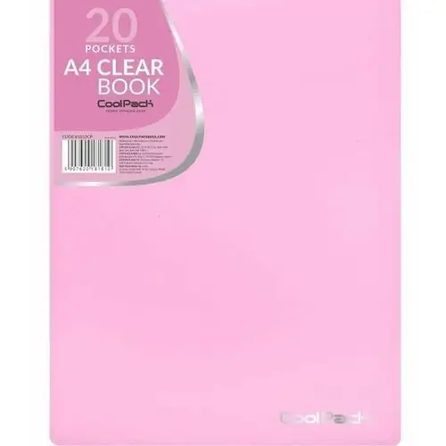 Patio Teczka clear book, a4, 20 koszulek, pastel różowa