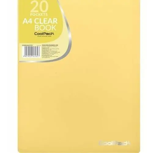 Teczka Clear Book, A4, 20 koszulek, pastel żółta