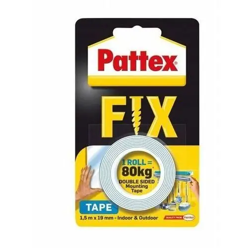Taśma Pattex FIX 80 kg, dwustronna 1,5 m x 19 mm