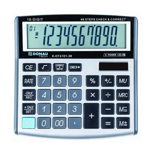 Donau, Kalkulator 10 cyfrowy K-DT4101, srebrny, 136x134x28 mm