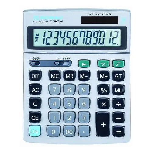 Donau, kalkulator 12 cyfrowy k-dt4129, srebrny, 210x154x34 mm Pbs connect polska