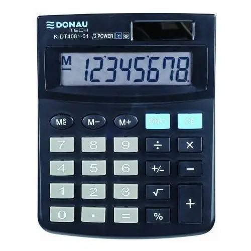 Donau, Kalkulator 8 cyfrowy K-DT4081, czarny, 134x104x17 mm