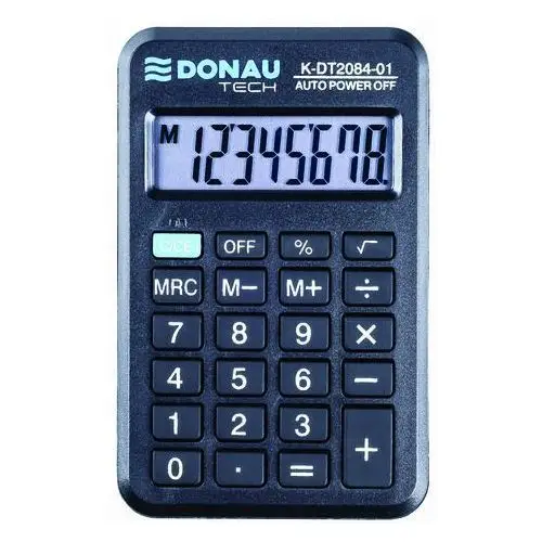Donau, Kalkulator kieszonkowy 8 cyfrowy K-DT2084, czarny, 97x60x11 mm
