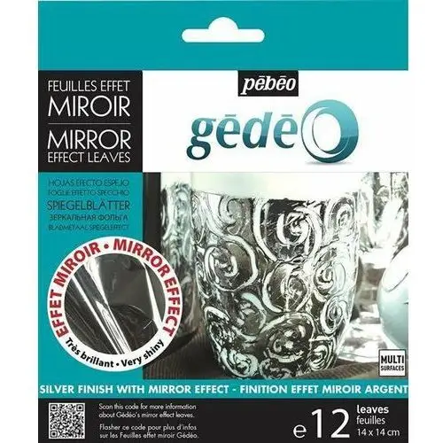 Pebeo mirror efekt lustra srebrne płatki 12szt