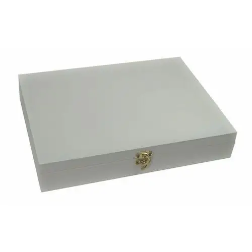 Peewit Pudełko drewniane 29x20x7 białe szkatułka na biżuterię ozdoby pamiątki