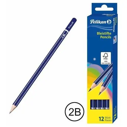 Pelikan Ołówek 2b z grafitem miękki drewniany 12sz