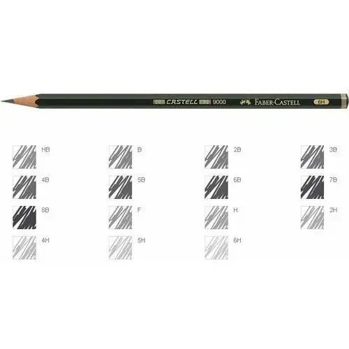 Ołówek grafitowy, 6h, castell 9000 Pelikan