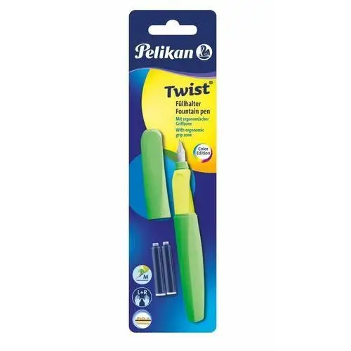 Pióro wieczne, twist p457 m neon green Pelikan