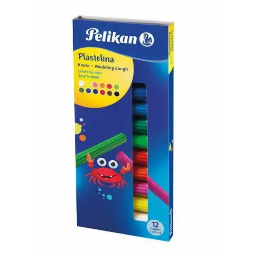 Plastelina szkolna przedszkolna 12 kolorów PELIKAN - podstawowa