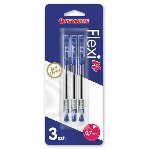 Penmate , długopis flexi n, niebieski, 3 szt., blister